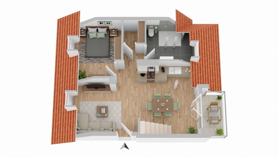 Dachgescho� Maisonettewohnung M�nster